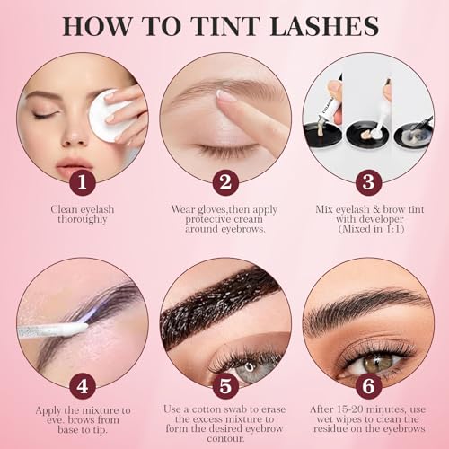 Eyelash & Eyebrow Tint Kit, 2-in-1 Professional Lash & Brow Color