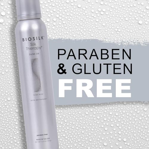 BioSilk Silk Therapy Shine On, Hairspray For Controlling Frizz & Providing Brilliant Shine, Sulfate, Paraben, & Cruelty-Free, 5.3 Oz