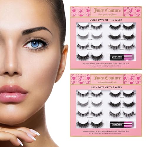 Juicy Couture Faux Mink Eyelashes 14 Pack with Glue & Tool