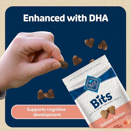 Blue Buffalo Bits Soft Dog Treats for Training, Made with Natural Ingredients & Enhanced with DHA, Savory Salmon Recipe, 4-oz. Bag (Pack of 4)