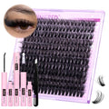 Lash Extension Kit Lash Clusters Thick Individual Lashes 10-16mm Eyelashes Extension Kit 50D Wispy Mink Lash Kit Cluster Lashes with Lash Bond and Seal by Winifred