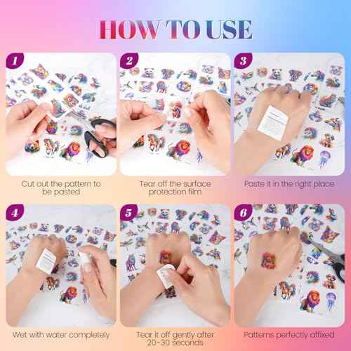 120PCS Temporary Tattoos for Kids, Cute Animal Temporary Tattoos for Boys Girls, Fake Tattoos Stickers for Birthday Party Gifts, Home Activity, Class Prizes, Carnival Rewards