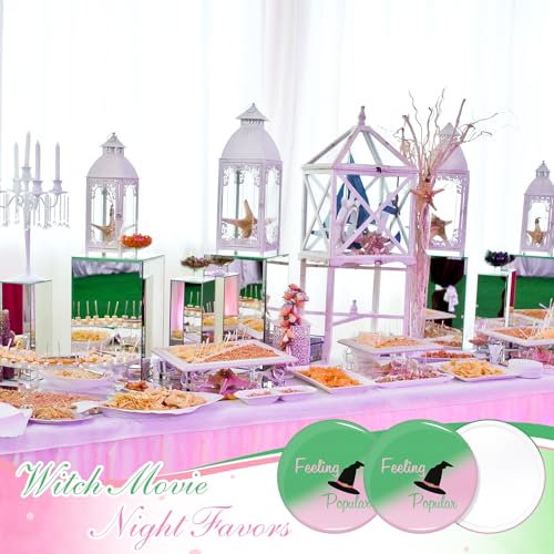 Chunful 36 Pcs Green Pink Halloween Party Favors Witch Gifts for Women Witch Mini Compact Mirror Bulk Travel Makeup Pocket Mirror Gift for Movie Fan Guests Wizard Party Favors