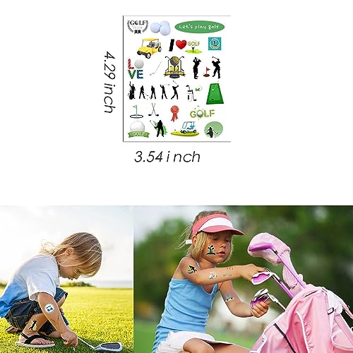 Oringaga 500PCS Golf Theme Tattoos Temporary Sticker-Golf Theme Birthday Party Stickers Party Supplies Decorations Favors Goodie Bag Stuffers (24Sheets)