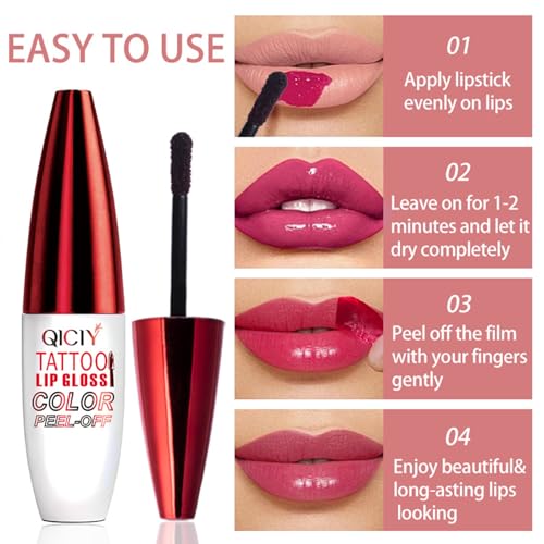 Charm Kiss Peel Off Lip Stain Set - 3 Colors Waterproof Lip Tint