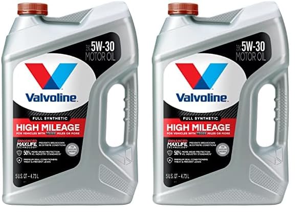 Valvoline Full Synthetic High Mileage with MaxLife Technology SAE 5W-30 Motor Oil 5 QT (Pack of 2)