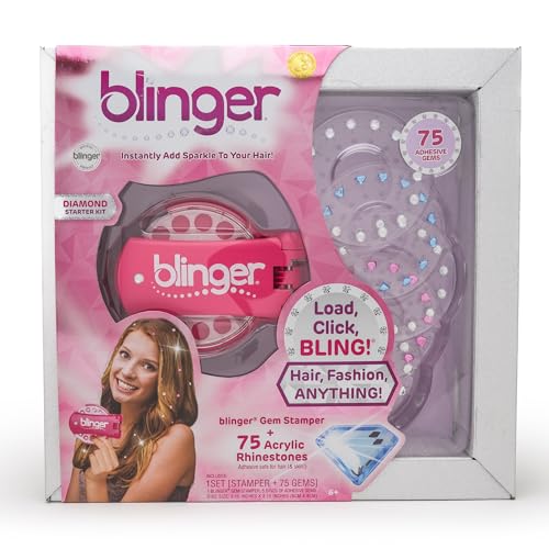 Blinger Diamond Starter Set Diamond Pink | Gem Stamper Kit with 75 Rhinestones