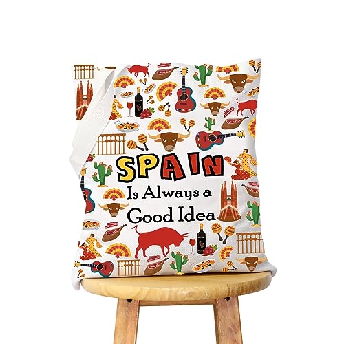 WCGXKO Spain Lover Gift Trip To Spain Gift Spain Is Always A Good Idea Zipper Pouch Cosmetic Bag (SPAIN tote)
