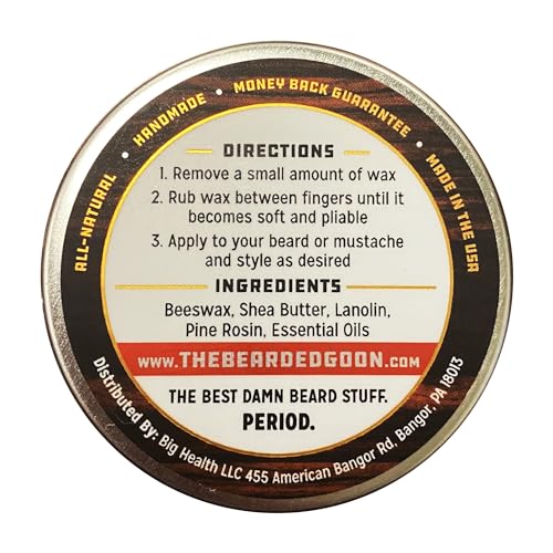 Ridiculously Strong Mustache and Beard Wax (2 Tins) - 100% Natural, All-Day Styling Control with Ultra-Strong Hold, 1 oz. each¡¦