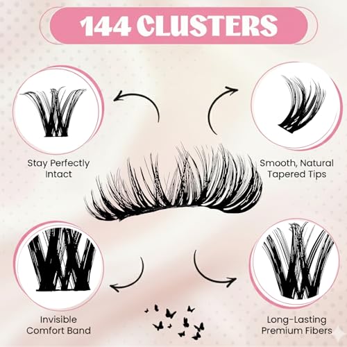 Feather Me Cluster Lashes D Curl 10-18mm Mixed Length