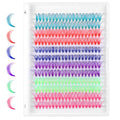 240 Pcs Colored Lash Clusters - 8 Colors, 14mm/16mm D Curl