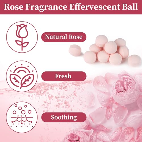 Rose Manicure & Pedicure Spa Soaking Balls - Cuticle Softening Tablets 8oz
