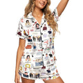 Women's Satin Pajama Shorts Set - Lightweight Silky Sleepwear
