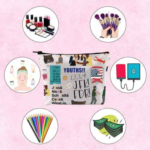 TV Show Inspired Gift TV Series Cosmetic Bag Moonwalking Tv Sitcom Gift For Women BFF (new tv girl)