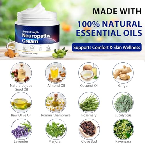 FANSHI Nerve Relief Cream Extra Strength Cream with Natural Oils - Fast Absorbing, Non-Greasy Gel-Cream for Muscle & Skin Comfort - 4.23 oz