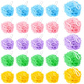 20 Pack Mini Loofah Sponge Travel Size Bath Puff, 5 Colors