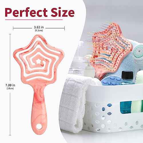 Detangling Wet Hair Brush for Thin or Straight Hair, Vented Detangler Hairbrush with Double-Layered Ultra and Soft-Nylon Bristles for Wet or Dry Hair, Gift for Women Girls Kids