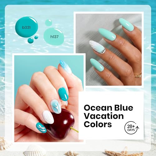 Beetles 6 Colors Gel Nail Polish Set - Ocean Haven Teal & Blue Kit