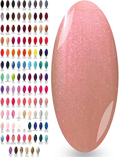 Baby Pink Gel Nail Polish - (Powder Puff) Light Soft Sparkly NYK1 Coral Pinky UV LED Nailac Gel Polish Colour