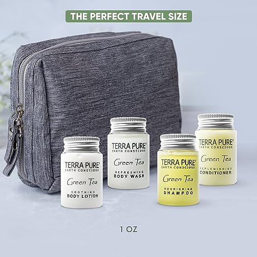 Terra Pure Green Tea Amenities Kit, 80 Pieces Travel Size