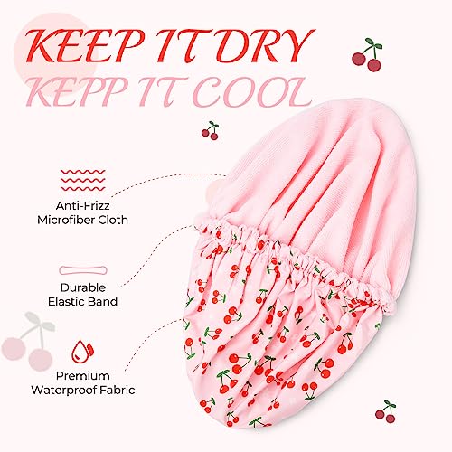 Waterproof Shower Cap for Women | Terry Lined, Adjustable, Reusable