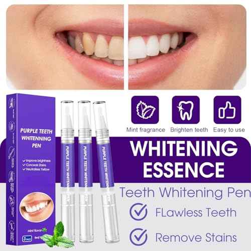 Teeth Whitening Pen, Teeth Whitener Effective Tooth Whitening Gel Kit, Professionally Stain Removal Effective, Painless, Low Sensitivity (3 Pcs)