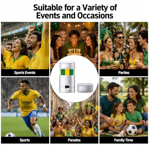 3-Color Face Paint Stick for Sports - Green Yellow Green