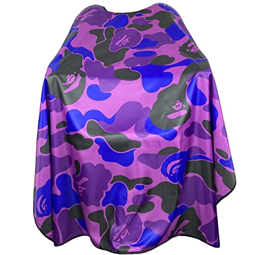 Barber Cape for Adults Haircut Salon Cape with Snaps Waterproof Hairdressing Stylist Cape Gown -63"*56"(Camouflage G)