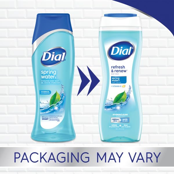 Dial Body Wash, Refresh & Renew Spring Water, 16 fl oz, Pack of 6