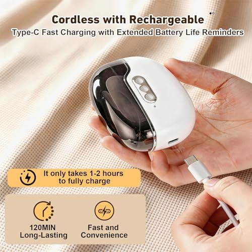 4 in 1 Electric Nail Clipper,2026 Upgraded Electric Nail Trimmer with LED Light and Clip Storage Multi Functional Automatic Nail Clippers with 3 Adjustable Speeds for Baby & Seniors£¨White