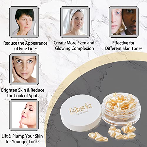 Serum Capsules for Face Skin Care - Boost Elasticity and Revive Collagen - Correction of Wrinkles and Tone Repair - Anti Aging, Hydrating, Lifting - 30 Capsules