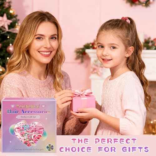 873 PCS Girls Hair Accessories-Pink Hair Bows, Clips, Elastics, Ponytail Holders, Rubber Bands, Hair Wax Stick & Cute Box, Massive Collection Hair Ties Clips for Girls, Christmas Gifts(Pink)