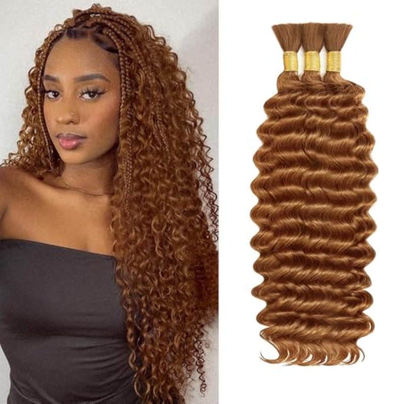 26" Brazilian Deep Wave Human Hair for Braids 150g