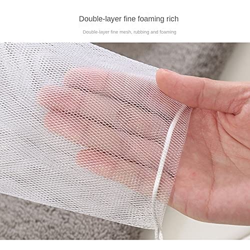 Calastia 50PCS Exfoliating Soap Pouch Mesh Bubble Foaming Net Bag
