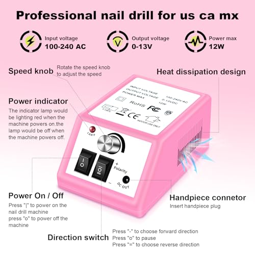 LAVAED Electric Nail Drill Professional and UV LED Nail Lamp Kit