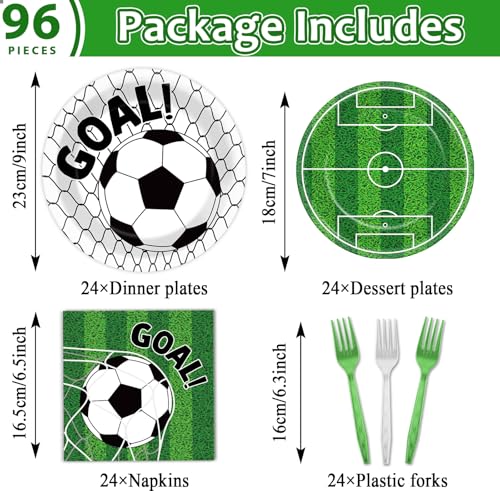 Soccer Party Supplies Set for 25 Guests | Plates & Napkins