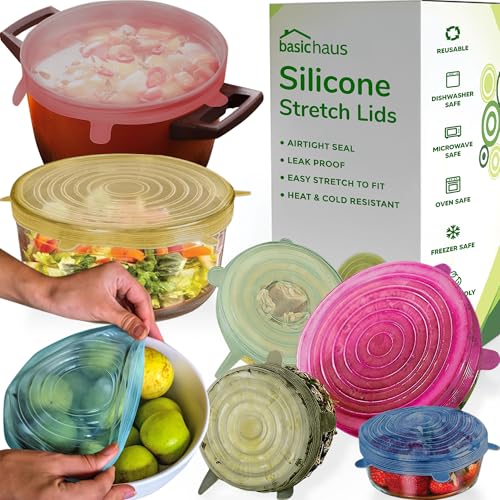 Reusable Silicone Stretch Lids 7-Pack – Universal Food-Grade Covers for Bowls, Cups, Jars (Multicolor)