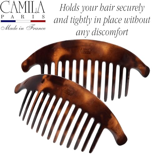 Camila Paris French Hair Combs Set - Tortoise Shell Side Clips
