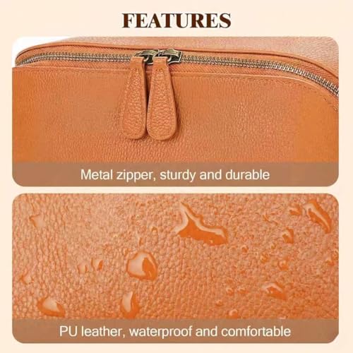 Divvia 3-Piece Travel Makeup Bag Set - Waterproof Vegan Leather Organizer