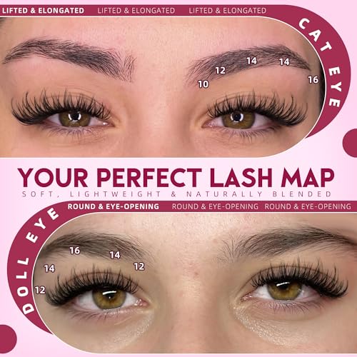 Geeneiya Wispy Lash Clusters 10-16mm C Curl DIY Extensions