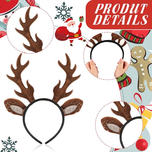 Deer Antlers Headband & Face Tattoos Set for Christmas Costume