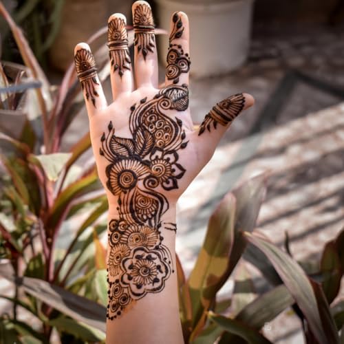 12 Sheets Henna Stencils Kit for Hand Forearm Glitter Airbrush DIY Tattooing Template, Indian Temporary Tattoo Stickers Mehndi Stencils for Hand Body Art