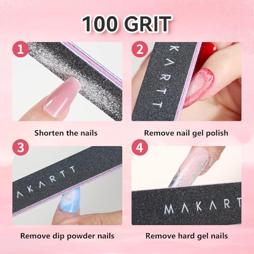 Makartt Nail File 100/180 Grit - 10pc Emery Board Set