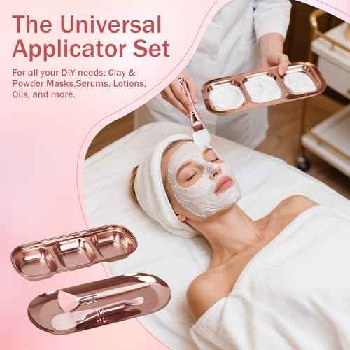 29Pcs Esthetician Facial Supplies Tools Set - DIY Skincare Kit, 3 Facial Bowls, 1 Compartment Tray, 1 Skincare Tray, 3 Fan Mask Brushes, 3 Silicone Mask Brusher Applicator, 3 Headbands & 15 Sponges