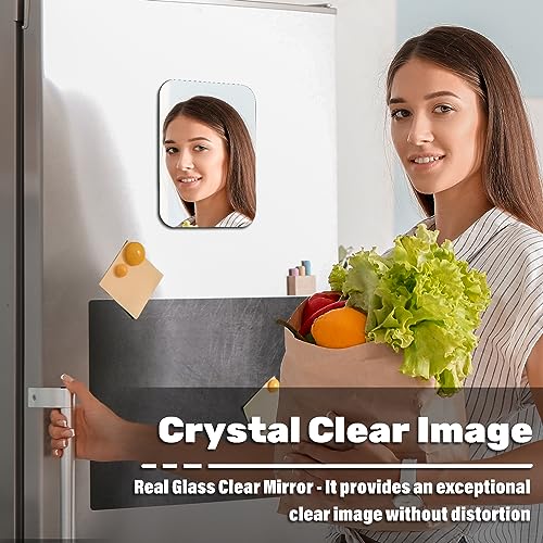 4x6 Magnetic Mirror 2-Pack - Real Glass, Locker & Fridge