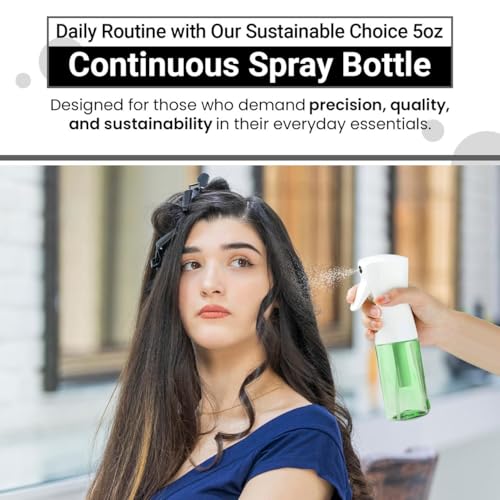 Continuous Mist Spray Bottle – Ultra Fine for Hair Styling, Salon