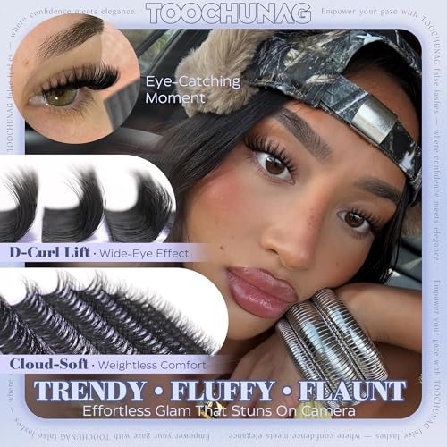 Fluffy Lash Clusters D Curl 10-16mm Faux Mink Eyelash Extensions