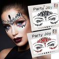 Red and Black Rhinestone Face Body Gems Stickers
