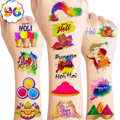 105 Pc Indian Holi Temporary Tattoos - Festival Party Favors