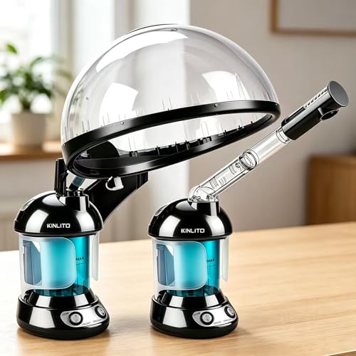 KINLITO 2-in-1 Face & Hair Steamer with Ozone, Ultrasonic Mist for Spa & Deep Cleansing